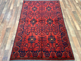 Fine Rug Collection Hand Knotted Oriental Rug Afghan (RN#79534) 4'0x6'3