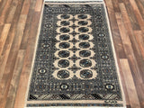 Fine Rug Collection Hand Knotted Oriental Rug Boukara 3'2x4'11