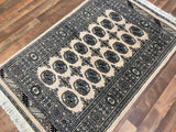 Fine Rug Collection Hand Knotted Oriental Rug Boukara 3'2x4'11