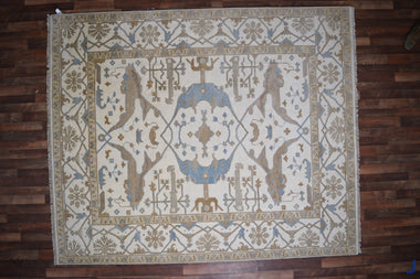 Indian Rug Hand Knotted Oriental Rug Design: Oushak (Origin #78) 9'10x8'5