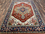 Indian Rug Hand Knotted Oriental Rug Design: Serapi (Origin #1) 9'2x6'2
