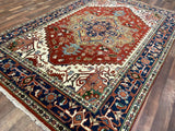 Indian Rug Hand Knotted Oriental Rug Design: Serapi (Origin #1) 9'2x6'2