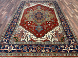 Indian Rug Hand Knotted Oriental Rug Design: Serapi (Origin #1) 9'2x6'2