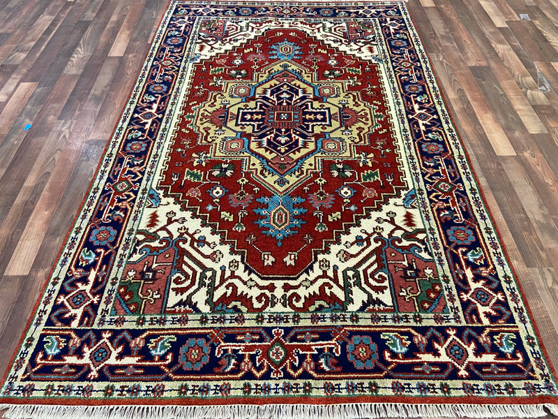 Indian Rug Hand Knotted Oriental Rug Design: Serapi (Origin #23) 8'0x5'0