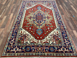 Indian Rug Hand Knotted Oriental Rug Design: Serapi (Origin #23) 8'0x5'0