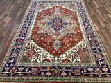 Indian Rug Hand Knotted Oriental Rug Design: Serapi (Origin #3) 9'1x5'11