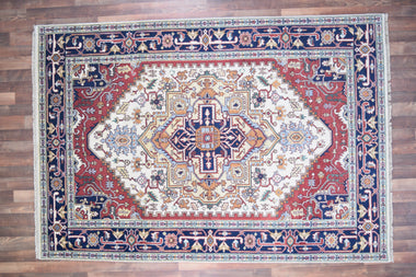 Indian Rug Hand Knotted Oriental Rug Design: Serapi (Origin #8) 5'7x6'0