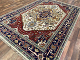 Indian Rug Hand Knotted Oriental Rug Design: Serapi (Origin #8) 5'7x6'0