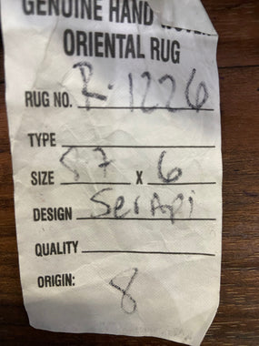 Indian Rug Hand Knotted Oriental Rug Design: Serapi (Origin #8) 5'7x6'0