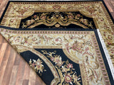 Indian Rug Hand Knotted Oriental Rug Fine Auboussan 9'7x8'0