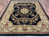 Indian Rug Hand Knotted Oriental Rug Fine Auboussan 9'7x8'0