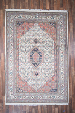 Indian Rug Hand Knotted Oriental Rug Fine Bijar 9'2x6'6