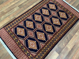 Indian Rug Hand Knotted Oriental Rug Fine Boukhara 3'0x5'1