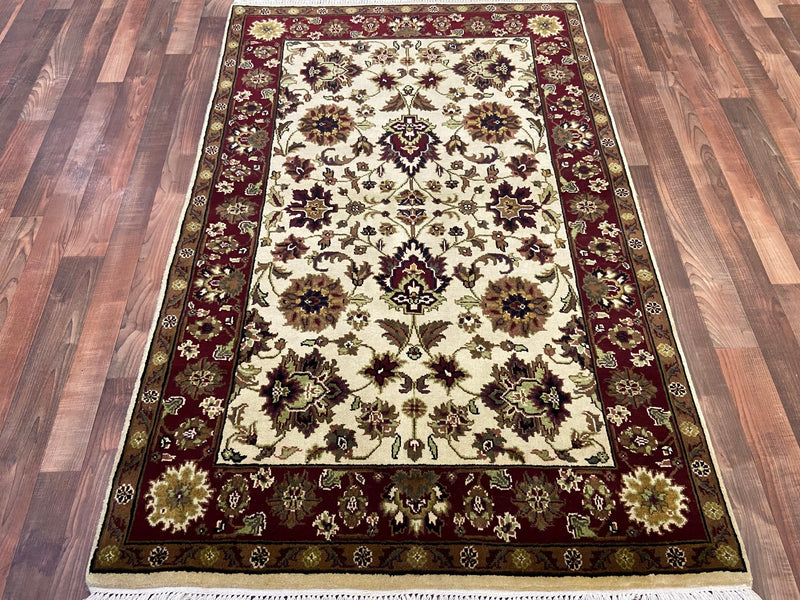 Indian Rug Hand Knotted Oriental Rug Fine Chobi Peshawar 4'0x6'11