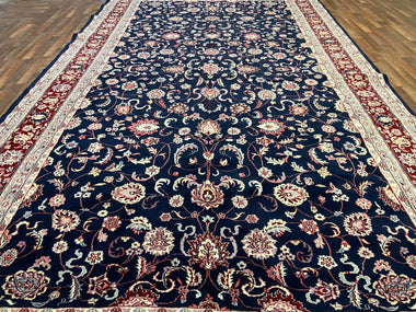 Indian Rug Hand Knotted Oriental Rug Fine Kashan 10'0x17'7