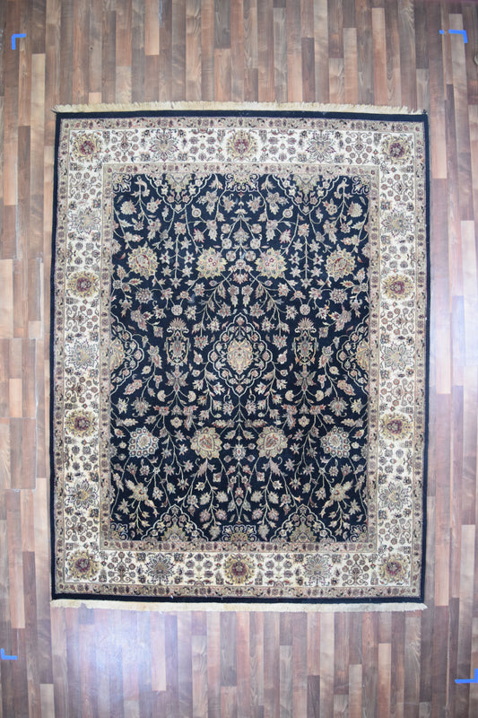 Indian Rug Hand Knotted Oriental Rug Fine Kashan 10'2x7'10