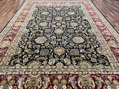 Indian Rug Hand Knotted Oriental Rug Fine Kashan 13'3x9'9