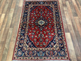 Indian Rug Hand Knotted Oriental Rug Fine Kashan 3'2x5'0