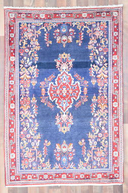 Indian Rug Hand Knotted Oriental Rug Fine Kashan 3'4x5'1