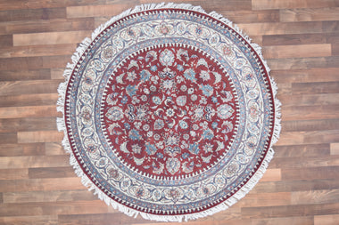 Indian Rug Hand Knotted Oriental Rug Fine Kashan 5'1x5'1