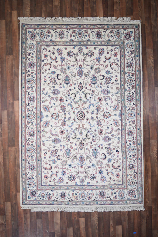 Indian Rug Hand Knotted Oriental Rug Fine Kashan 6'0x9'0