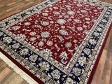 Indian Rug Hand Knotted Oriental Rug Fine Kashan 6'0x9'2