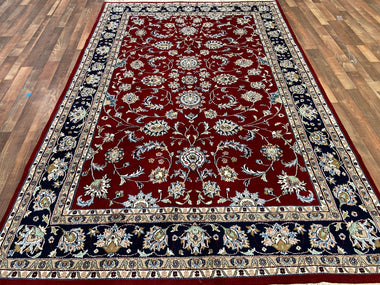 Indian Rug Hand Knotted Oriental Rug Fine Kashan 6'0x9'2