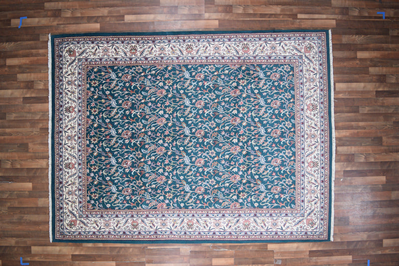 Indian Rug Hand Knotted Oriental Rug Fine Kashan 8'0x10'0