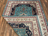 Indian Rug Hand Knotted Oriental Rug Fine Kashan 8'8x6'2