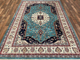 Indian Rug Hand Knotted Oriental Rug Fine Kashan 8'8x6'2