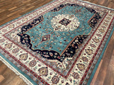 Indian Rug Hand Knotted Oriental Rug Fine Kashan 8'8x6'2