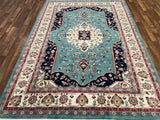 Indian Rug Hand Knotted Oriental Rug Fine Kashan 8'8x6'2