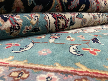 Indian Rug Hand Knotted Oriental Rug Fine Kashan 8'8x6'2