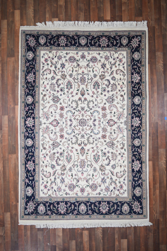 Indian Rug Hand Knotted Oriental Rug Fine Kashan 8'9x5'6