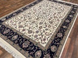 Indian Rug Hand Knotted Oriental Rug Fine Kashan 8'9x5'6