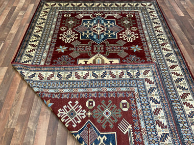 Indian Rug Hand Knotted Oriental Rug Fine Kazak 10'3x6'7