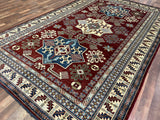Indian Rug Hand Knotted Oriental Rug Fine Kazak 10'3x6'7