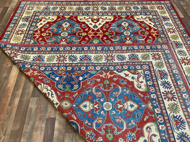 Indian Rug Hand Knotted Oriental Rug Fine Kazak 10'5x8'2