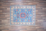 Indian Rug Hand Knotted Oriental Rug Fine Kazak 4'10x6'3