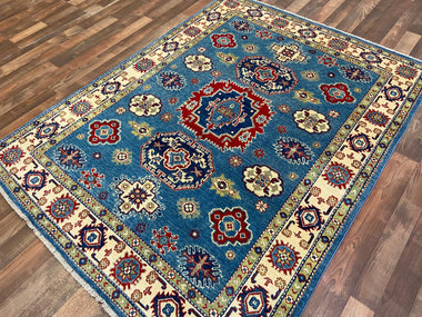 Indian Rug Hand Knotted Oriental Rug Fine Kazak 4'10x6'3