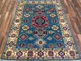 Indian Rug Hand Knotted Oriental Rug Fine Kazak 4'10x6'3