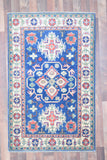 Indian Rug Hand Knotted Oriental Rug Fine Kazak 4'5x3'0