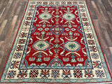 Indian Rug Hand Knotted Oriental Rug Fine Kazak 5'0x6'5