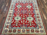 Indian Rug Hand Knotted Oriental Rug Fine Kazak 5'0x6'5
