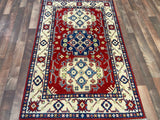 Indian Rug Hand Knotted Oriental Rug Fine Kazak 5'2x3'4