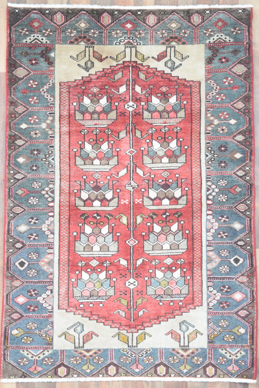 Indian Rug Hand Knotted Oriental Rug Fine Kazak 5'3x3'6