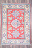 Indian Rug Hand Knotted Oriental Rug Fine Kazak 6'0x4'2