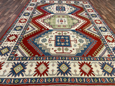 Indian Rug Hand Knotted Oriental Rug Fine Kazak 8'4x11'5