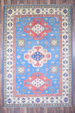 Indian Rug Hand Knotted Oriental Rug Fine Kazak 9'2x6'3