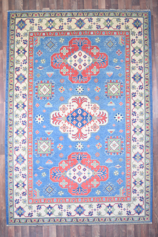 Indian Rug Hand Knotted Oriental Rug Fine Kazak 9'2x6'3